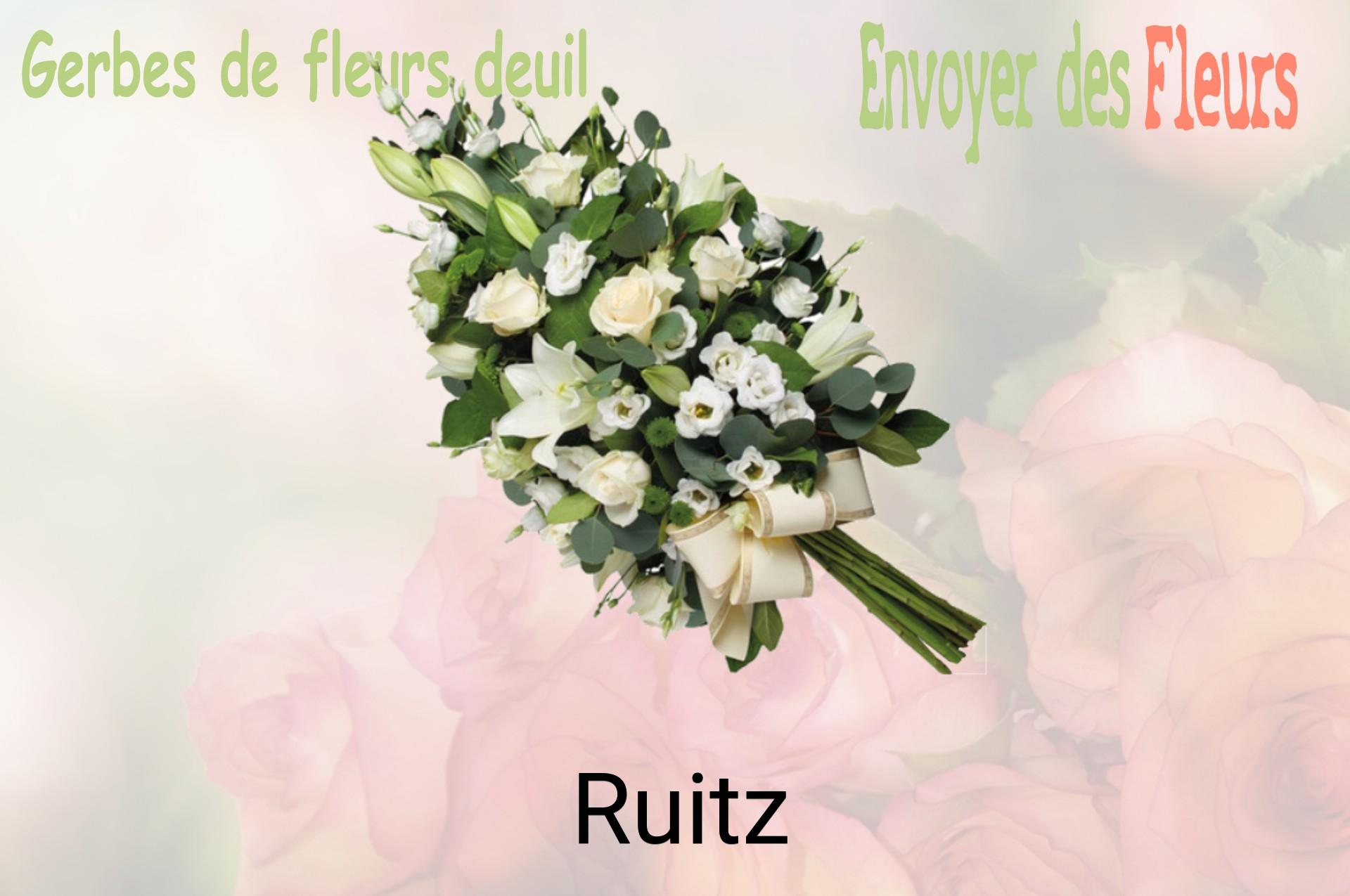 Gerbe de fleurs de deuil livrée à Ruitz